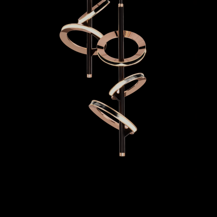 Lustra Nathan Black+Rose Gold