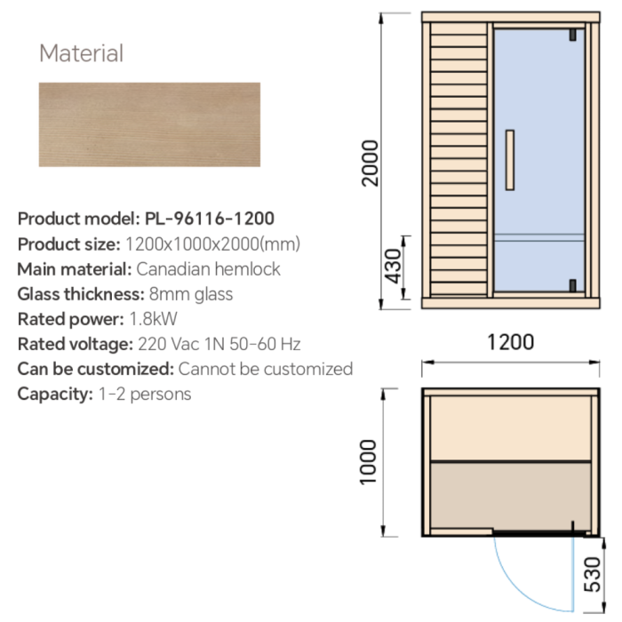 SAUNA FAVOUR 1200